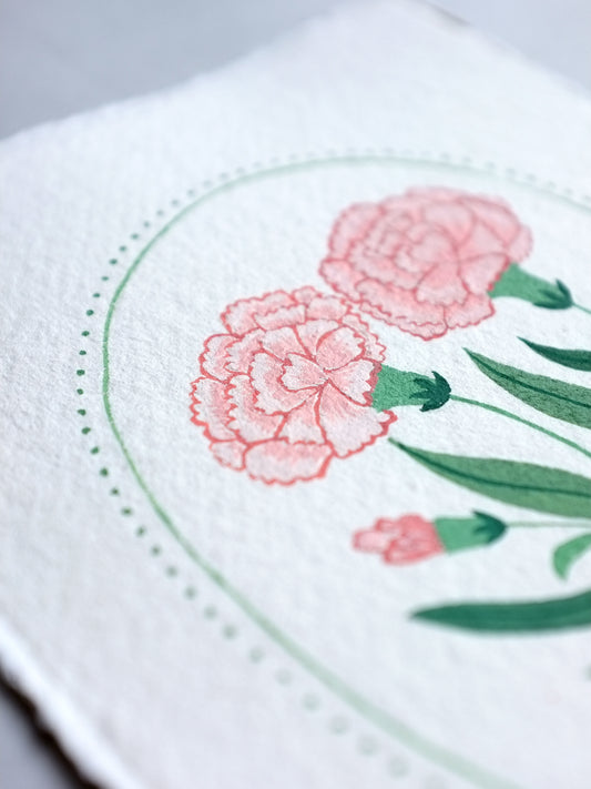 Origineel werk: Anjer – geboortebloem januari