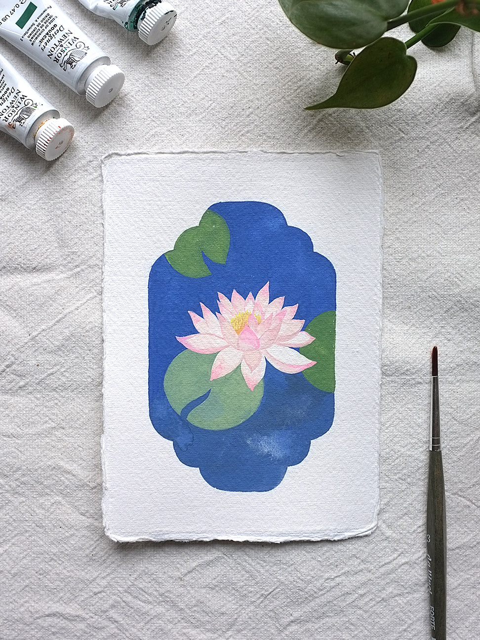 Origineel werk: Waterlelie - geboortebloem juli