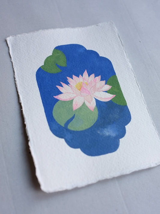 Origineel werk: Waterlelie - geboortebloem juli