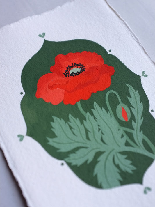 Origineel werk: Klaproos - geboortebloem augustus