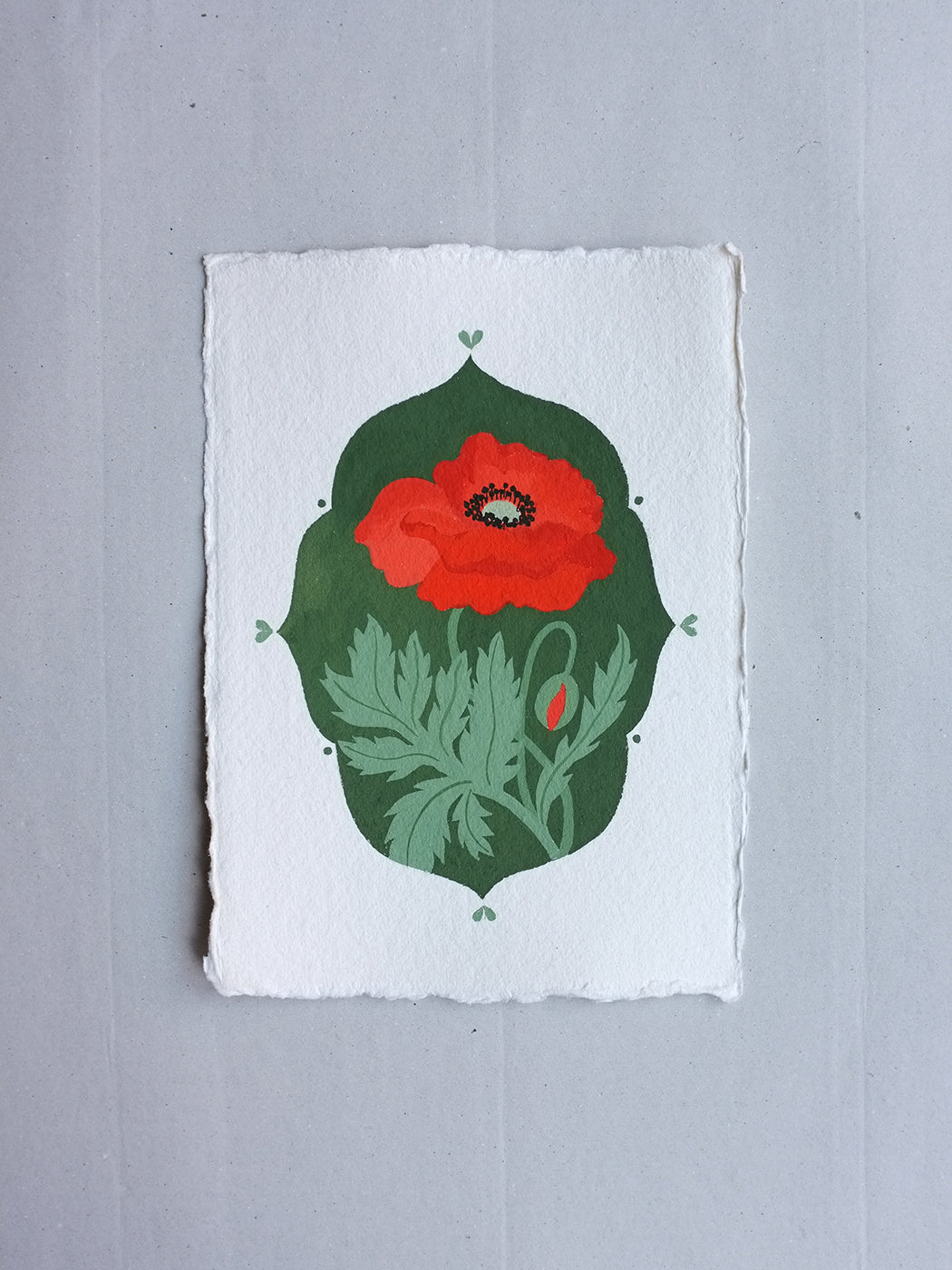 Origineel werk: Klaproos - geboortebloem augustus