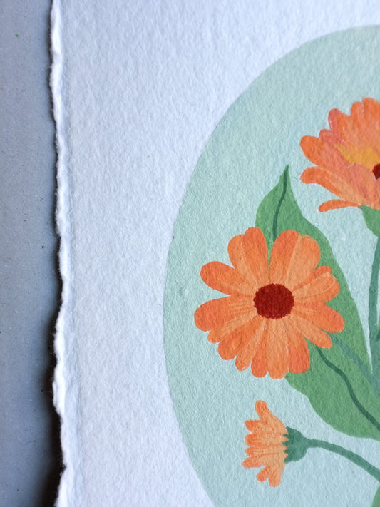 Origineel werk: Goudsbloem - geboortebloem oktober