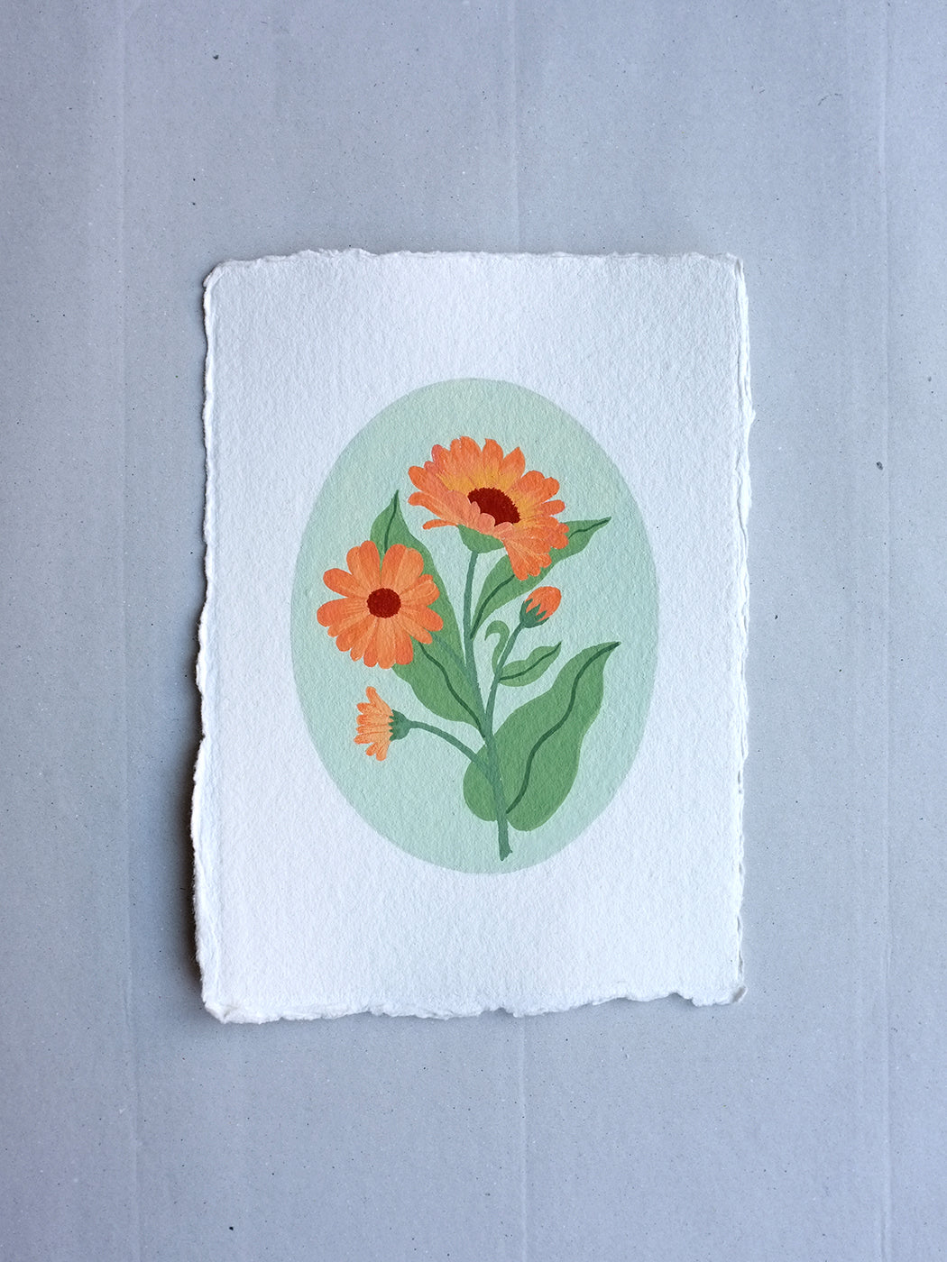 Origineel werk: Goudsbloem - geboortebloem oktober