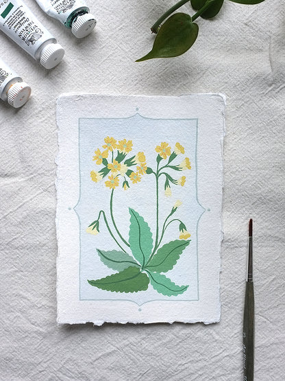 Origineel werk: Sleutelbloem - geboortebloem februari