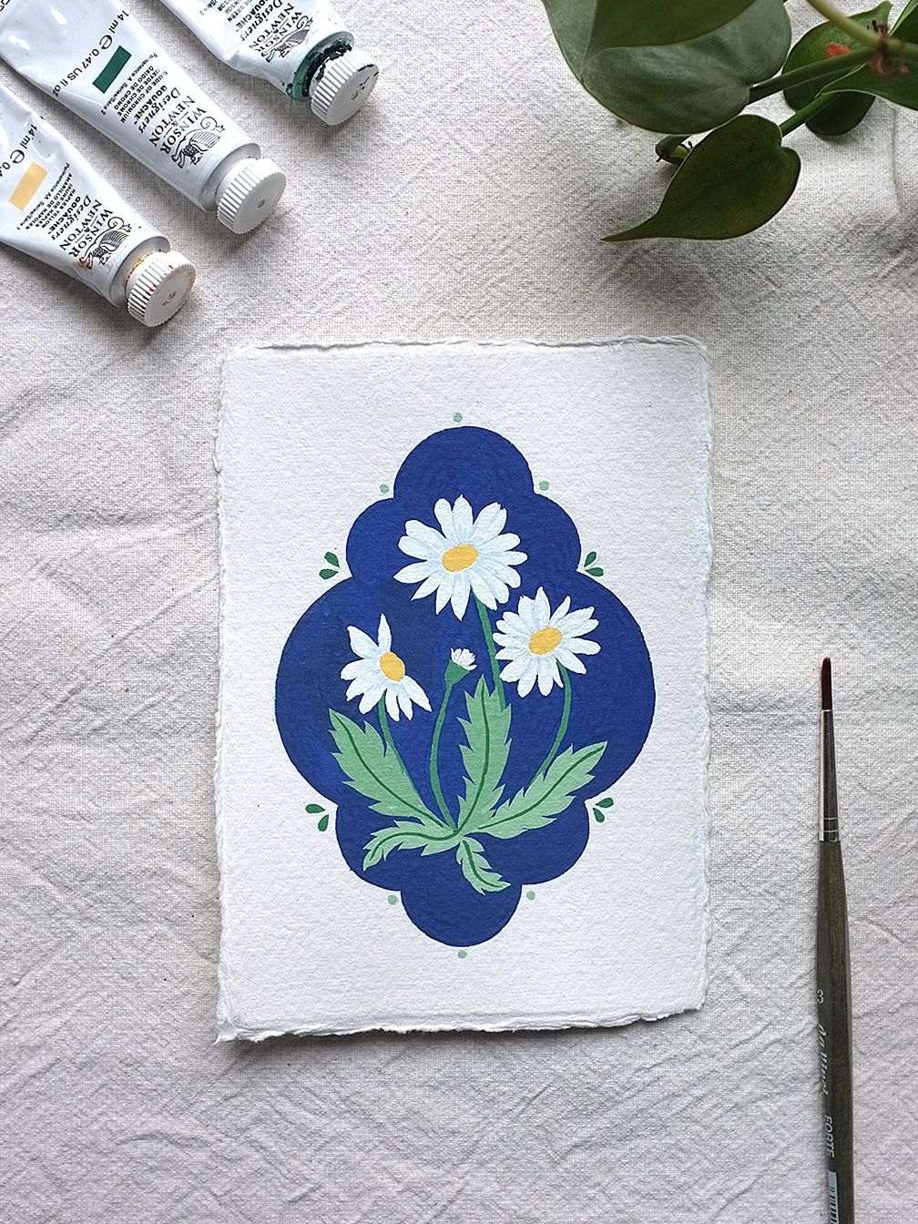 Origineel werk: Madeliefje - geboortebloem april