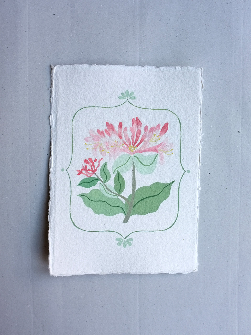 Origineel werk: Kamperfoelie - geboortebloem juni