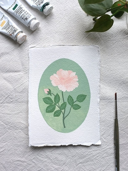 Origineel werk: Roos - geboortebloem juni