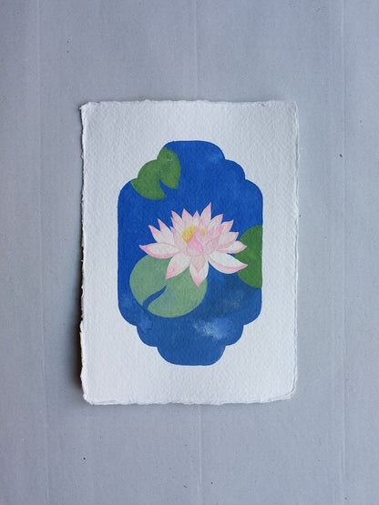 Origineel werk: Waterlelie - geboortebloem juli