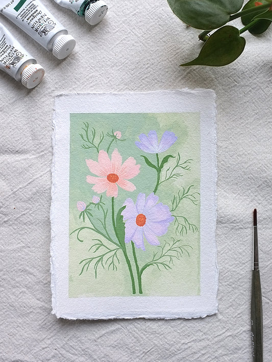 Origineel werk: Cosmos - geboortebloem oktober